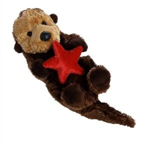 Plush Otter Toy with Red Star